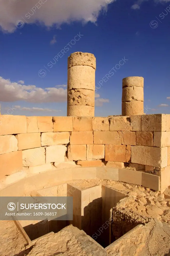 Isarael, Negev, Avdat, built in the 1st century by the Nabateans. A world Heritage Site as part of the Spice Route, the Baptistery by the Northern Chu...