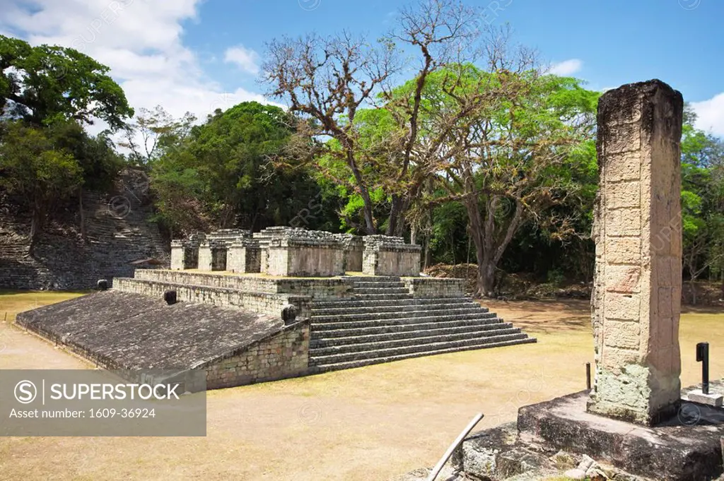 Honduras, Copan Ruinas, Copan Ruins, Central Plaza, Ball Court, AD 731