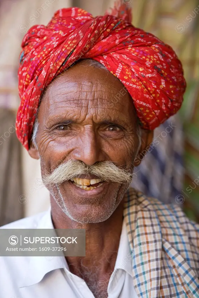 Portrait of Local Man in Traditional Dress, Jaisalmer, Rajasthan, India