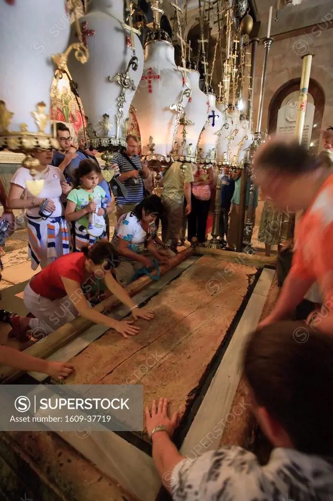 Stone of Anointing, Church of the Holy Sepulchre, Jerusalem, Israel