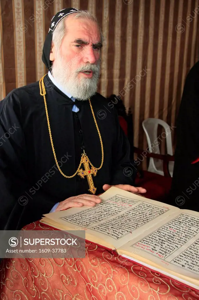 Israel, Jerusalem, Syrian Orthodox Ascension Day ceremony at the Ascension Chapel on the Mount of Olives
