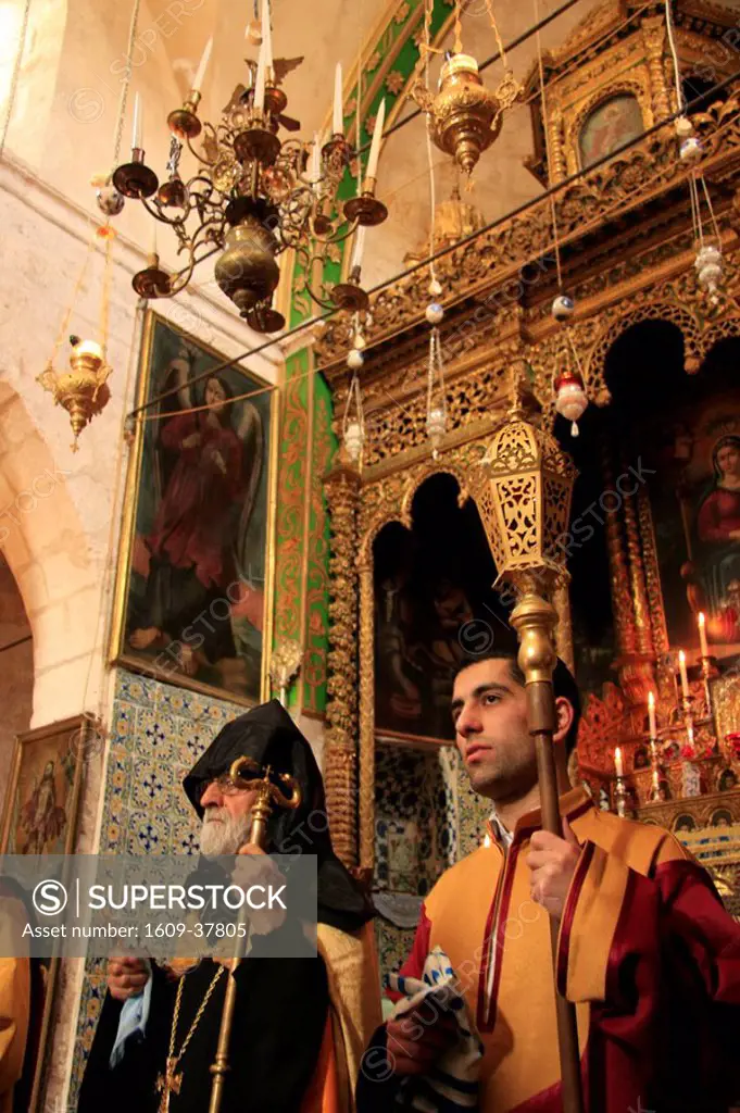 Israel, Jerusalem Old City, Easter, Armenian Orthodox Maundy Thursday ceremony