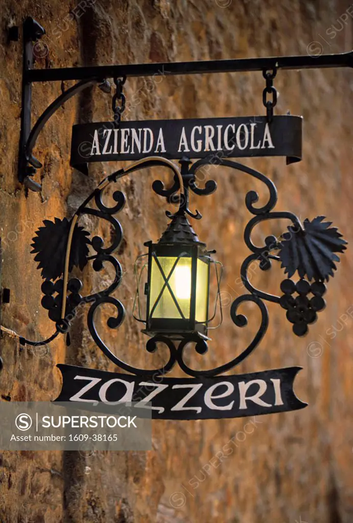 Shop Sign, Pienza, Tuscany, Italy