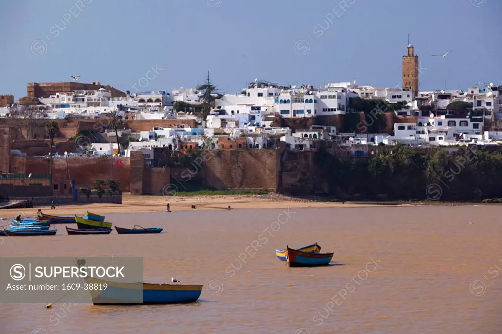 Oued Bou Regreg River view of Kasbah des Oudaias, Rabat, Morocco