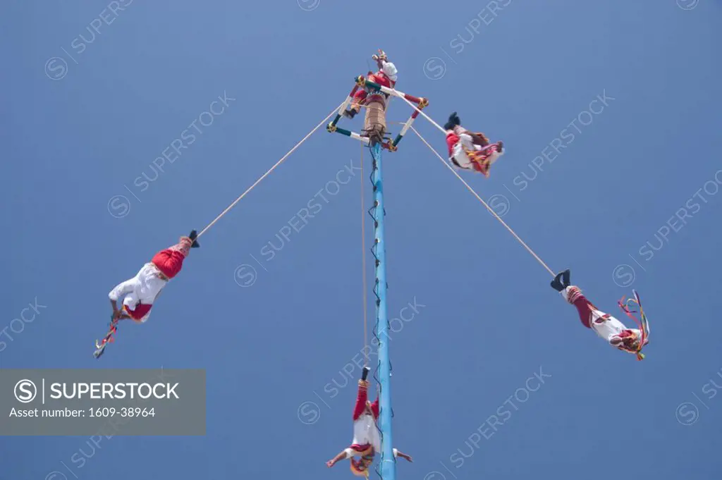 Voladores flying people from Papantla, Veracruz state, Mexico