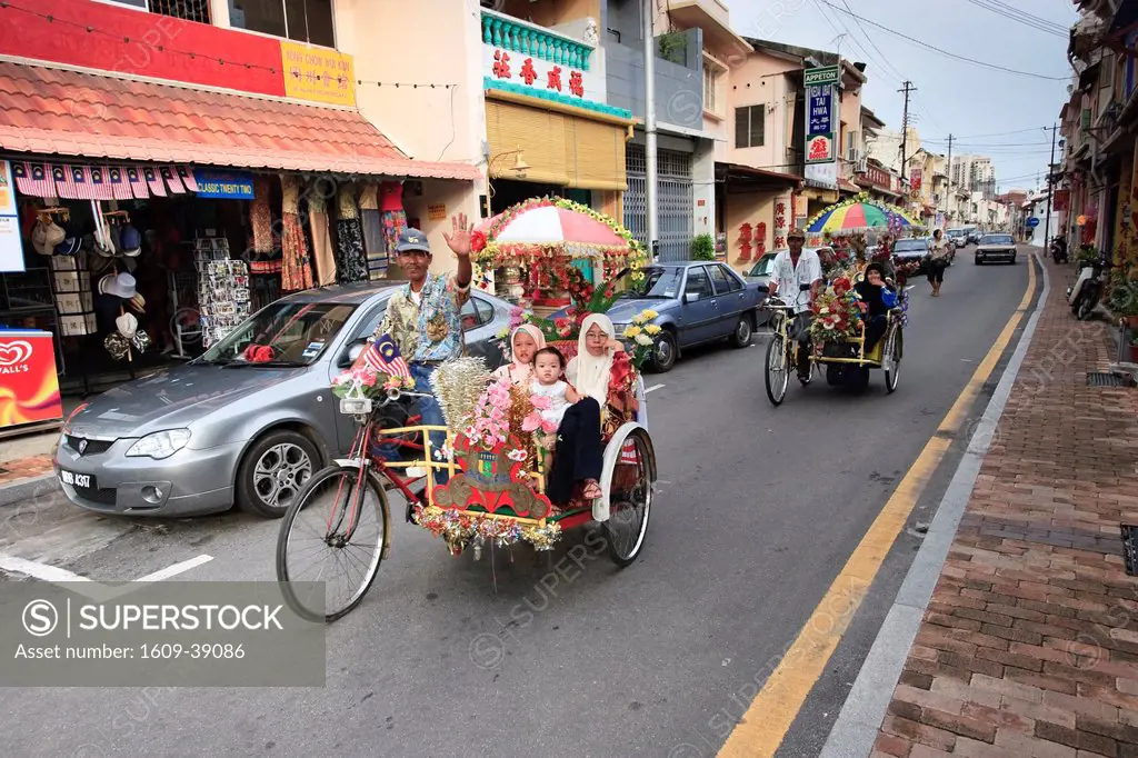 Traditional Rickshaws, Chinatown, Melaka, Peninsular Malaysia