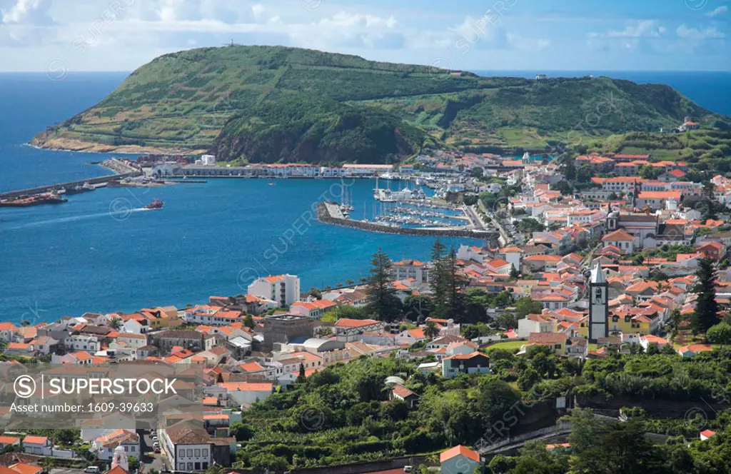 Harbour & town of Horta, Faial Island, Azores, Portugal