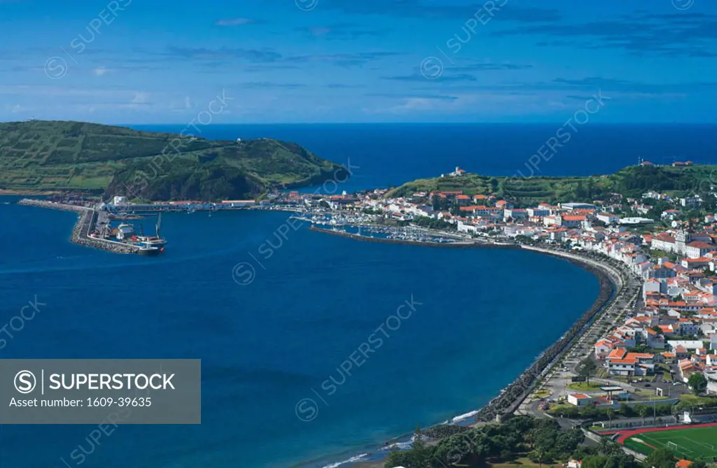 Harbour & town of Horta, Faial Island, Azores, Portugal