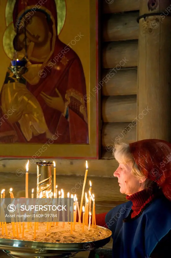 Russia, Kaliningrad, Orthodox church, candles