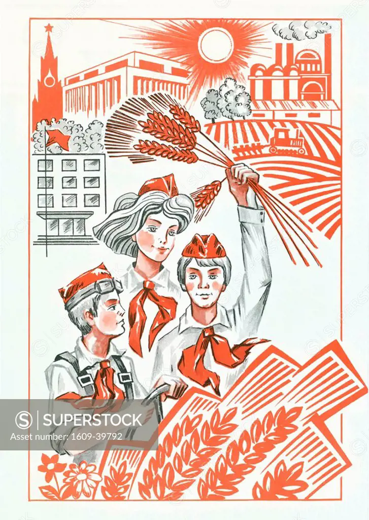Illustration_slogan for the Pioneer Movement from the times of the Soviet Union, Russia