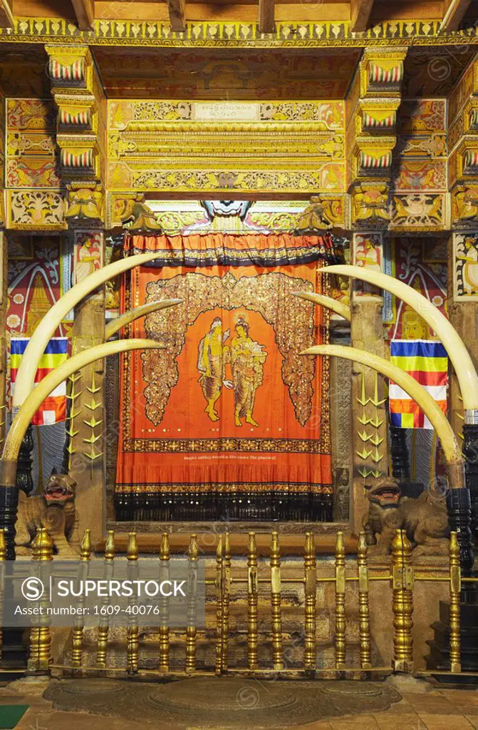 Shrine in Temple of the Tooth Sri Dalada Maligawa, Kandy, Sri Lanka