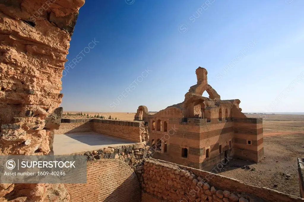 Syria, Hama surroundings, 6th Century Byzantine Sandstone Palace of Qasr ibn Wardan, Church