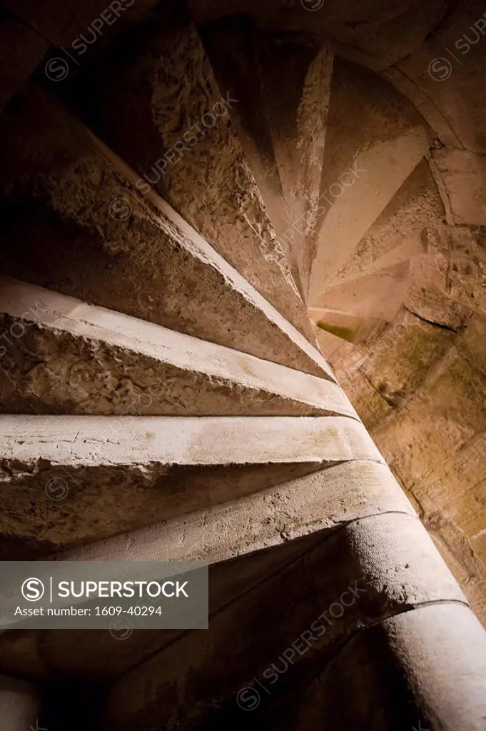 Syria, crusader´s castle of Krak Des Chevaliers Qala´at al Hosn, a UNESCO Site, Stairwell