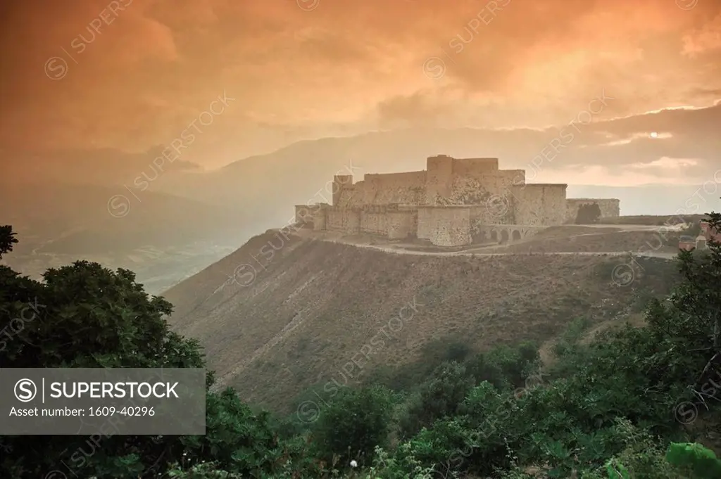 Syria, crusader´s castle of Krak Des Chevaliers Qala´at al Hosn, a UNESCO Site