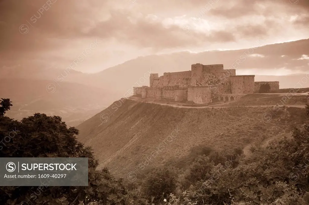 Syria, crusader´s castle of Krak Des Chevaliers Qala´at al Hosn, a UNESCO Site
