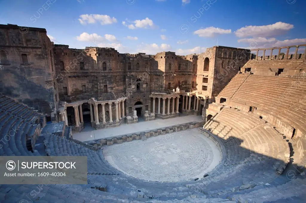Syria, Bosra, ruins of the ancient Roman town a UNESCO site, Citadel and Theatre