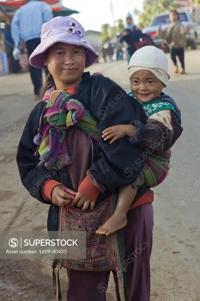 Mother and son, Mae Salong, Chiang Rai Province, Thailand