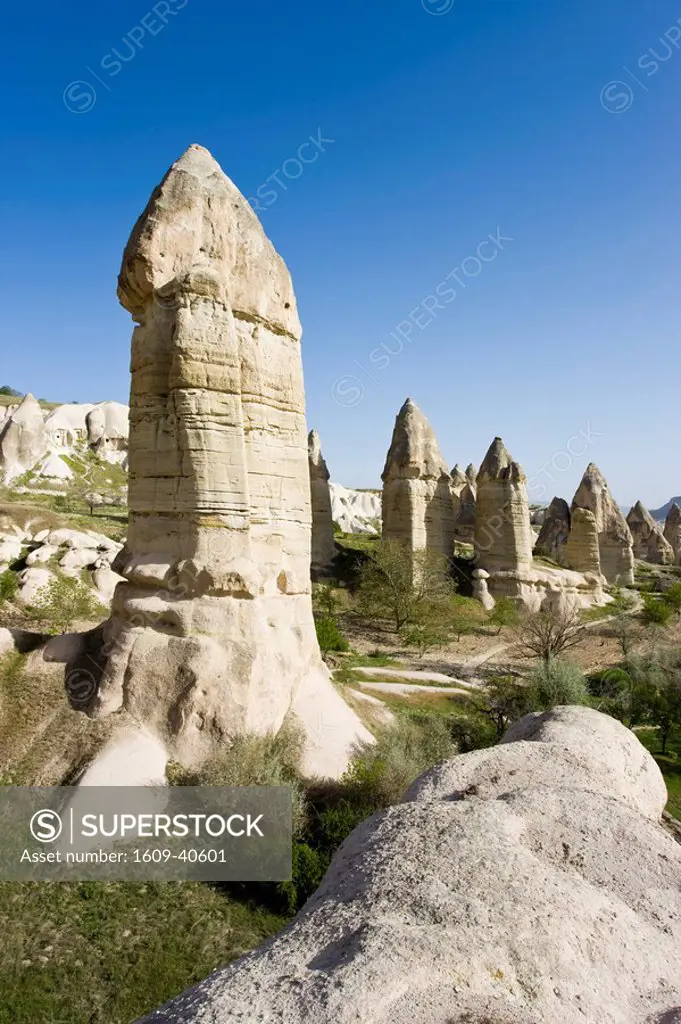 Phallic pillars Fairy Chimneys, Love Valley, near Goreme, Cappadocia, Anatolia, Turkey