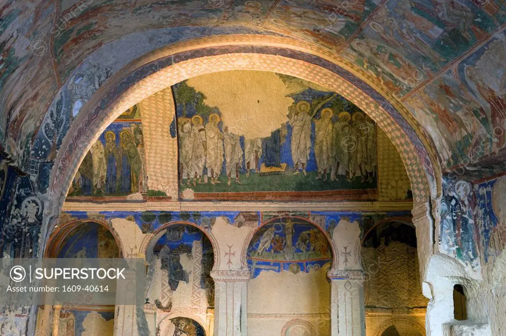 Frescoes, rock_cut Byzantine Karanlik Kilise Dark Church, Goreme Open Air Museum, Goreme, Cappadocia, Turkey