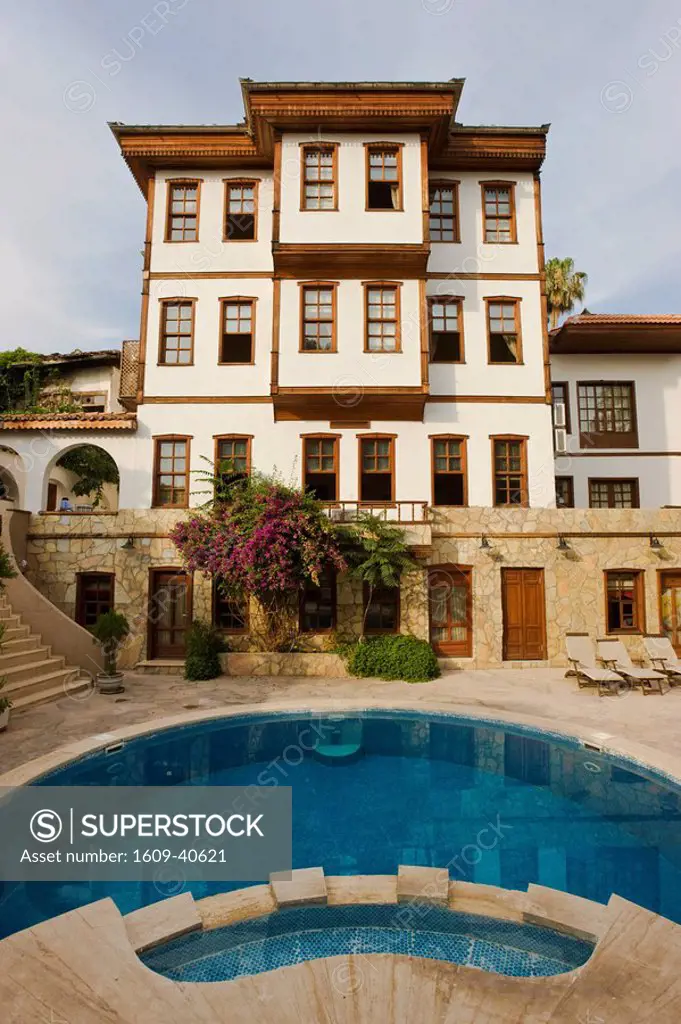 Typical Ottoman house in the historic district of Kaleici, Antalya, Anatolia, Turkey