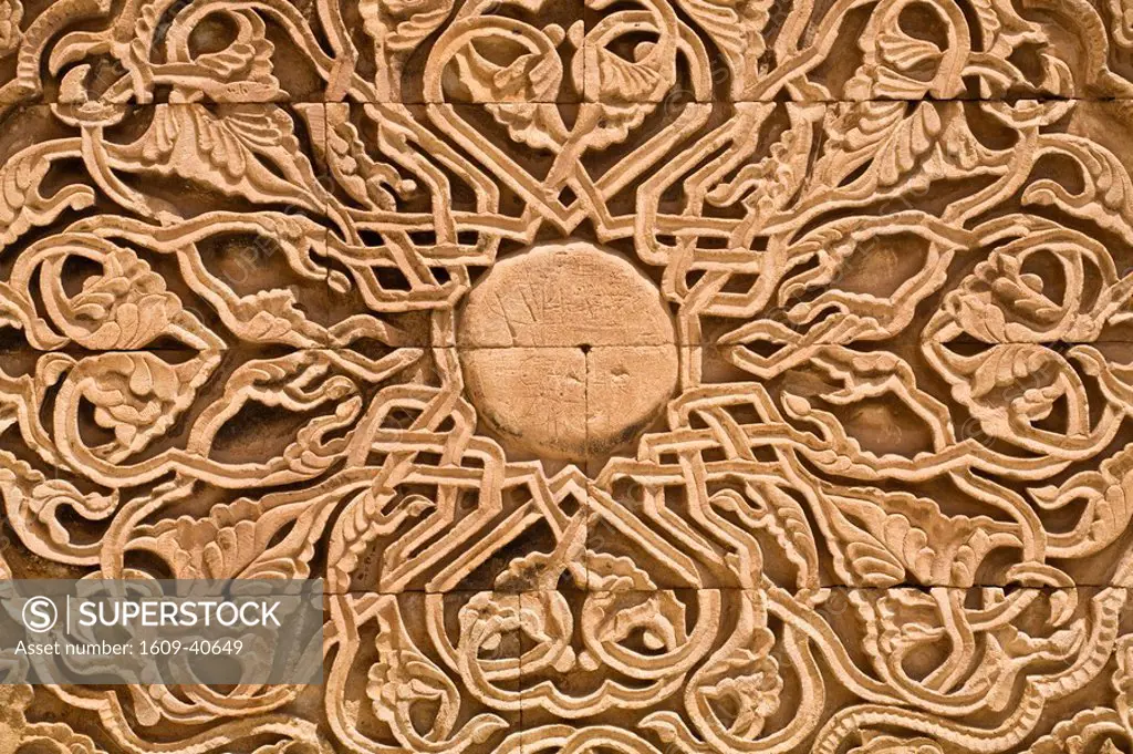 Turkey, Eastern Turkey, Dogubayazit, Ishak Pasa Palace, Second courtyard, wall carvings