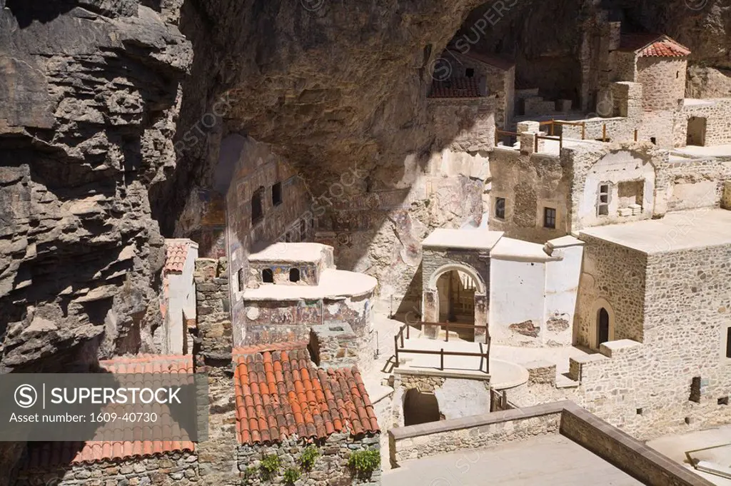 Turkey, Black Sea Coast, Trabzon, Sumela Monastery UNESCO World Heritage Site, Main chapel