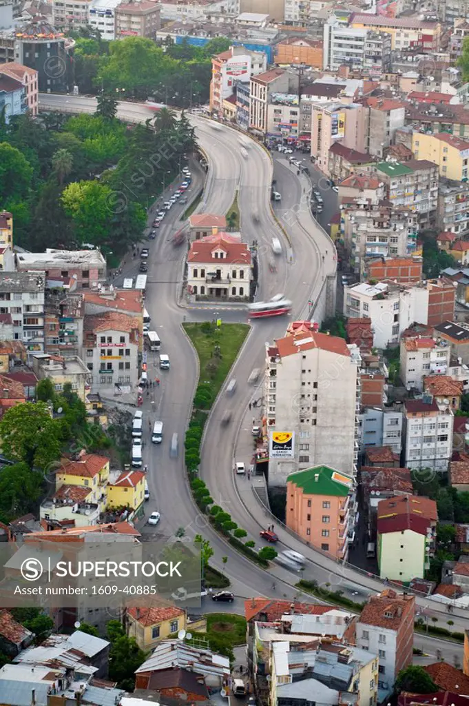 Turkey, Trabzon, View of city from Bostepe