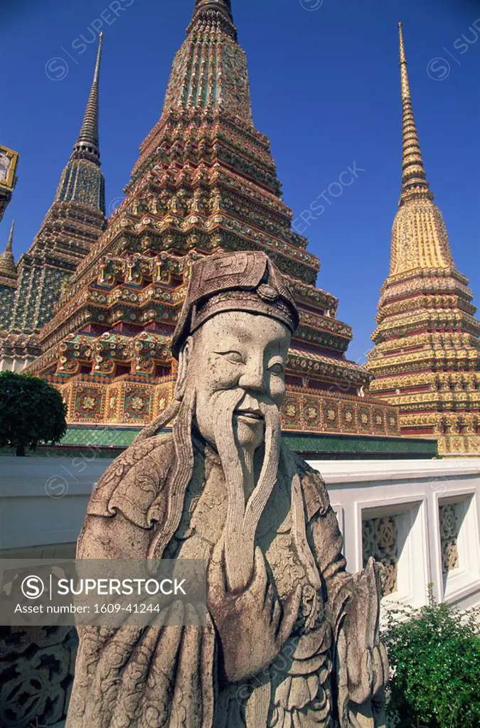 Thailand, Bangkok, Wat Pho, Chinese Statue