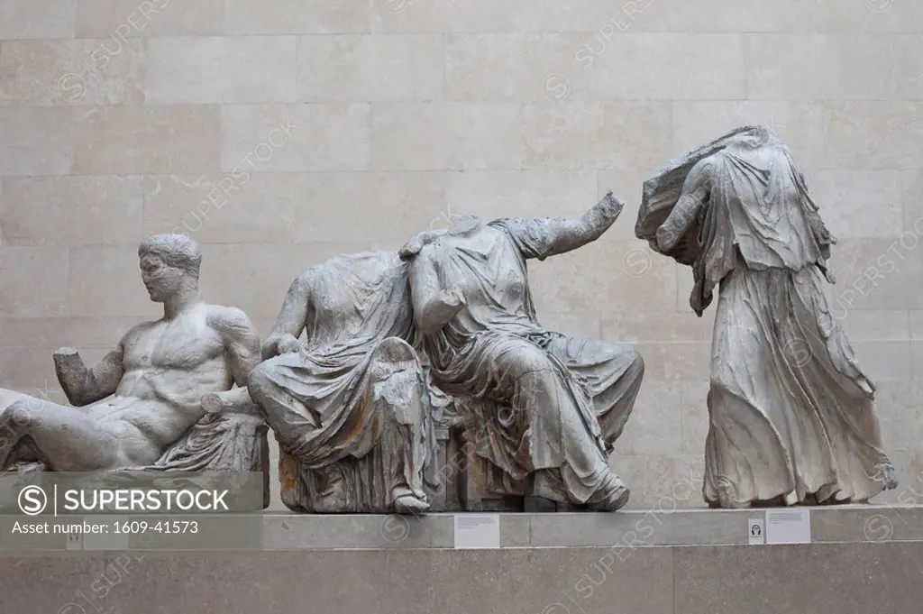 England, London, British Museum, Elgin Marbles from the Parthenon in Athens 4th century BC