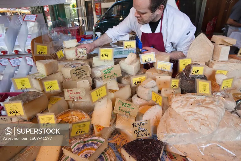 England, London, Southwark, Borough Market, Cheese Stall, Cheese Display