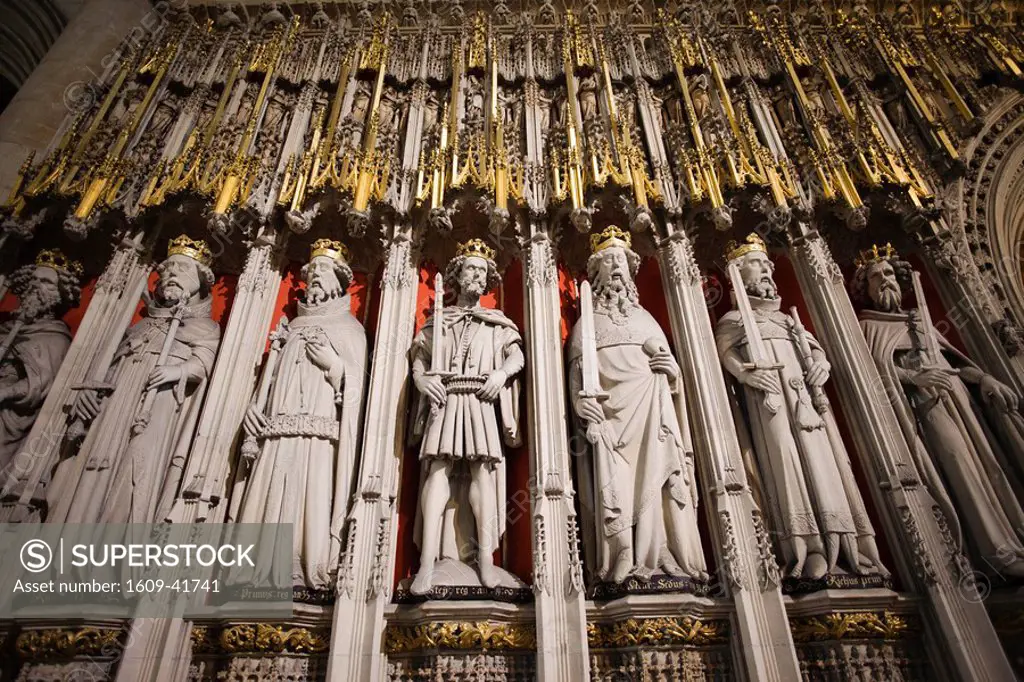 England, Yorkshire, York, York Cathedral, Stone Statues of Saints