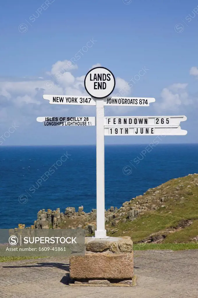 England, Cornwall, Lands End, The Lands End Signpost