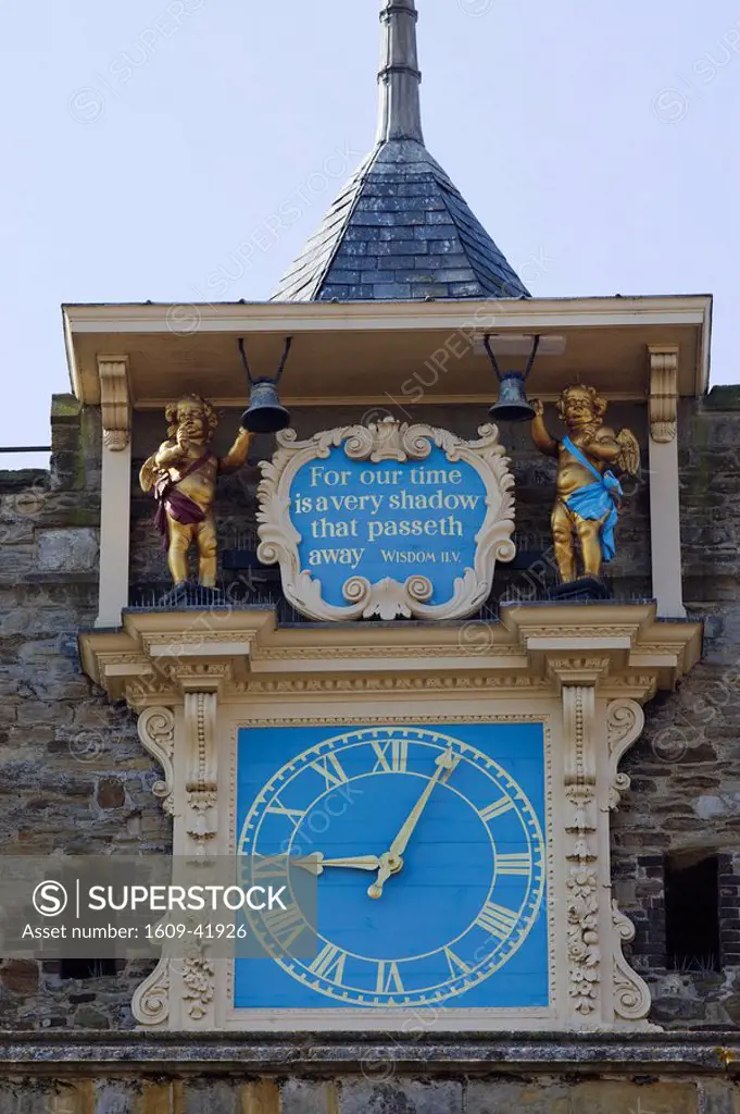 England, East Sussex, Rye, St Marys Church, The Quarter Boys Church Tower Clock