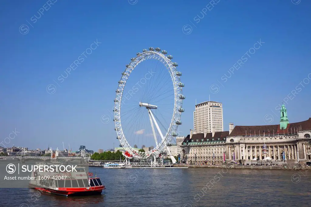 England, London, London Eye and River Thames