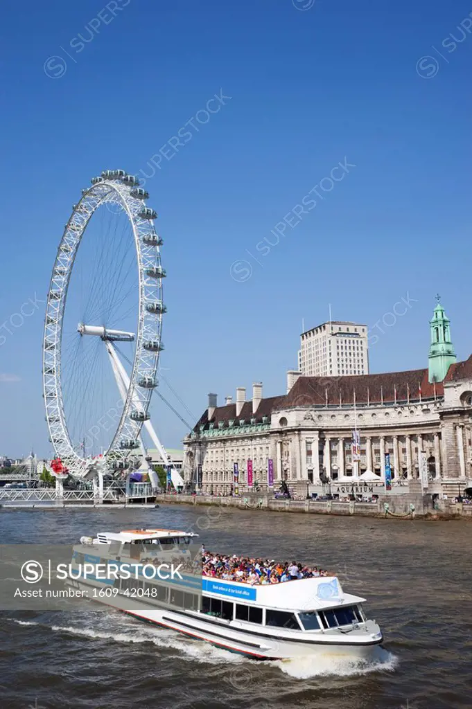England, London, London Eye and River Thames