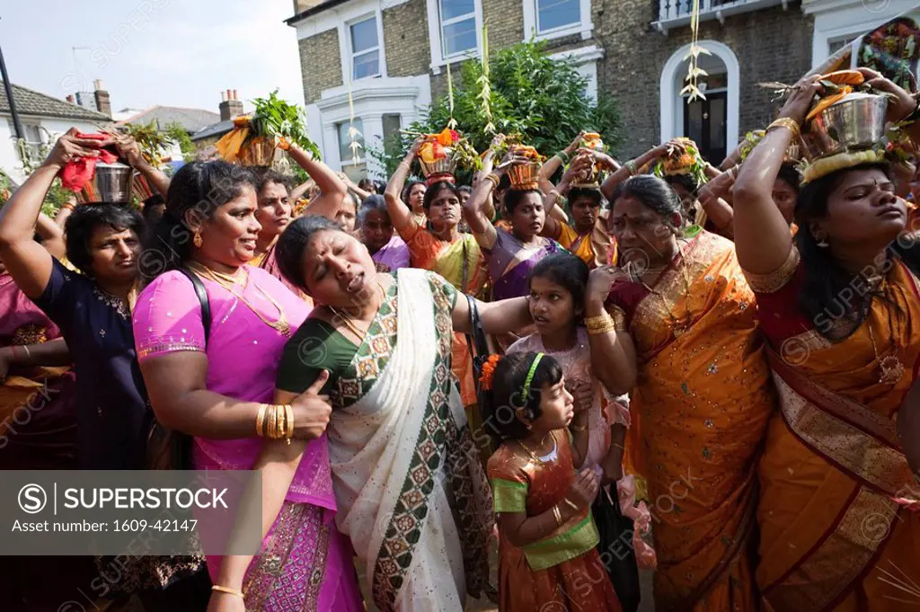 England, London, Ealing, Shri Kanaga Thurkkai Amman Temple, Chariot Festival Participants