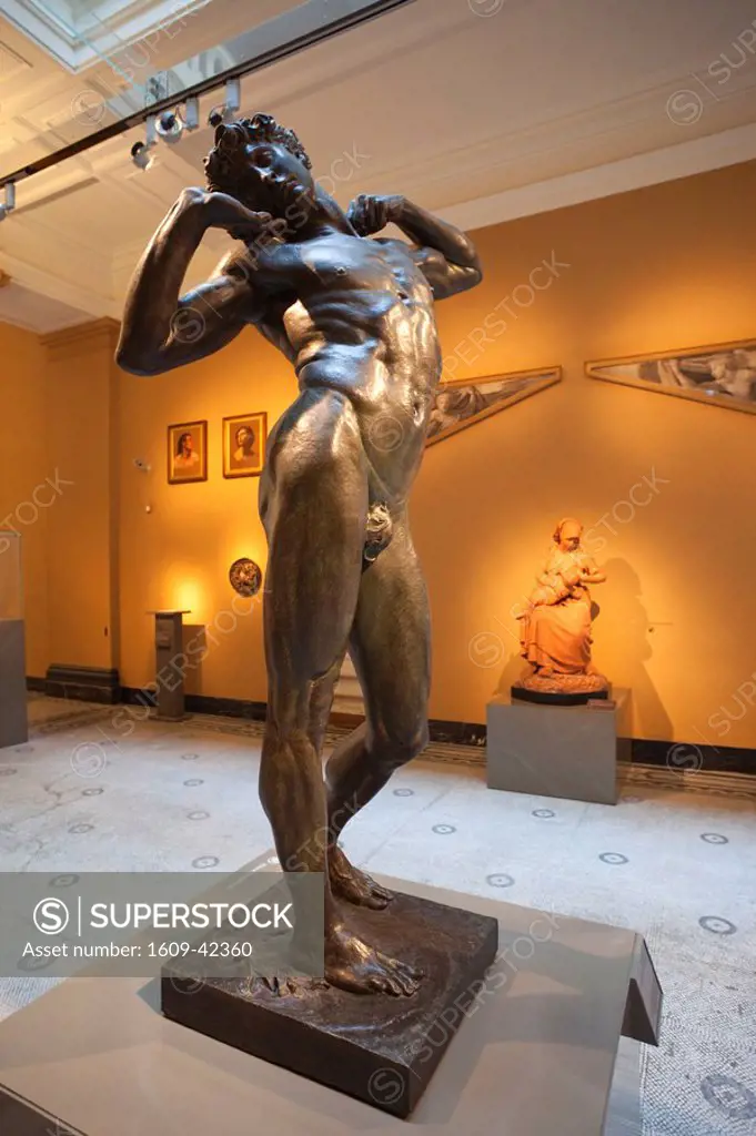 England, London, Victoria and Albert Museum, Statue titled The Sluggard by Lord Leighton 1885