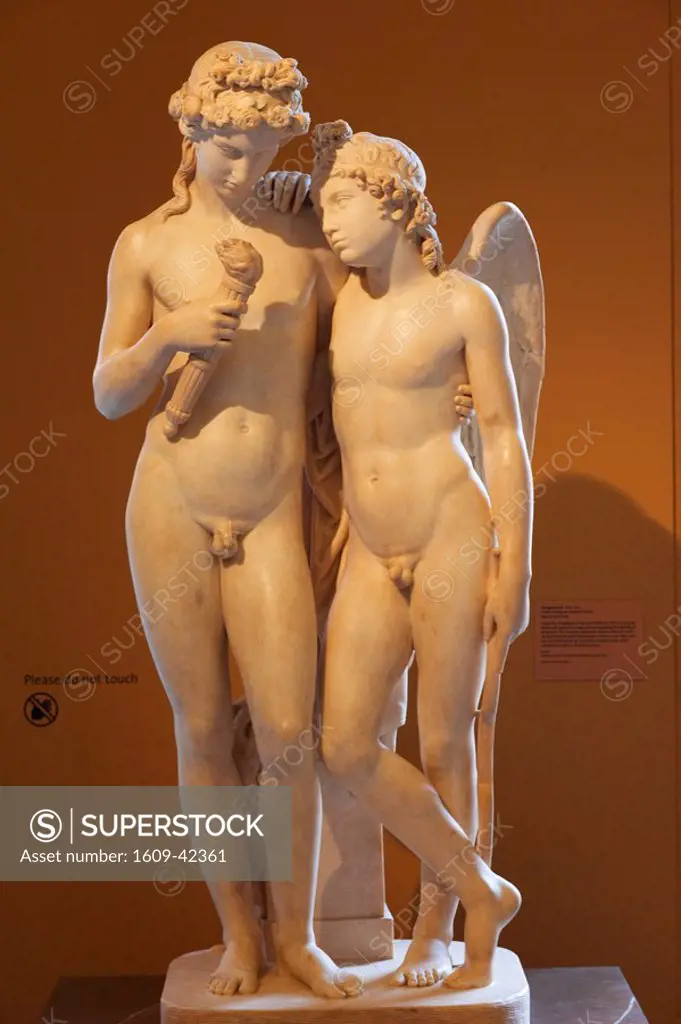 England, London, Victoria and Albert Museum, Statue of Cupid Kindling the Torch of Hymen signed 1831 by George Rennie