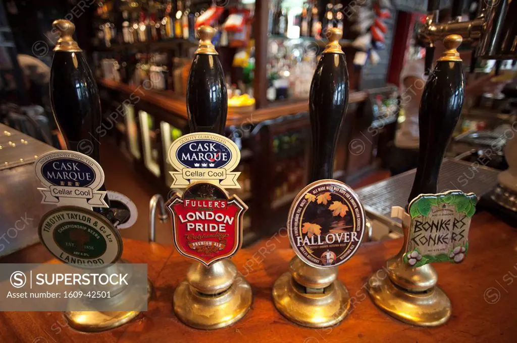 England, London, Beer Pump Handles