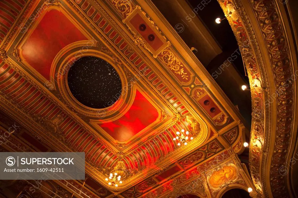 England, London, Hackney, Ceiling of the Hackney Empire Theatre