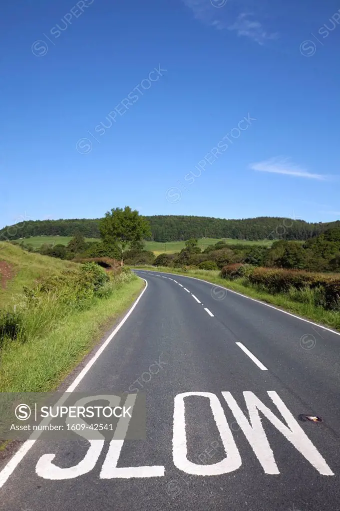 England, Road and Slow Sign