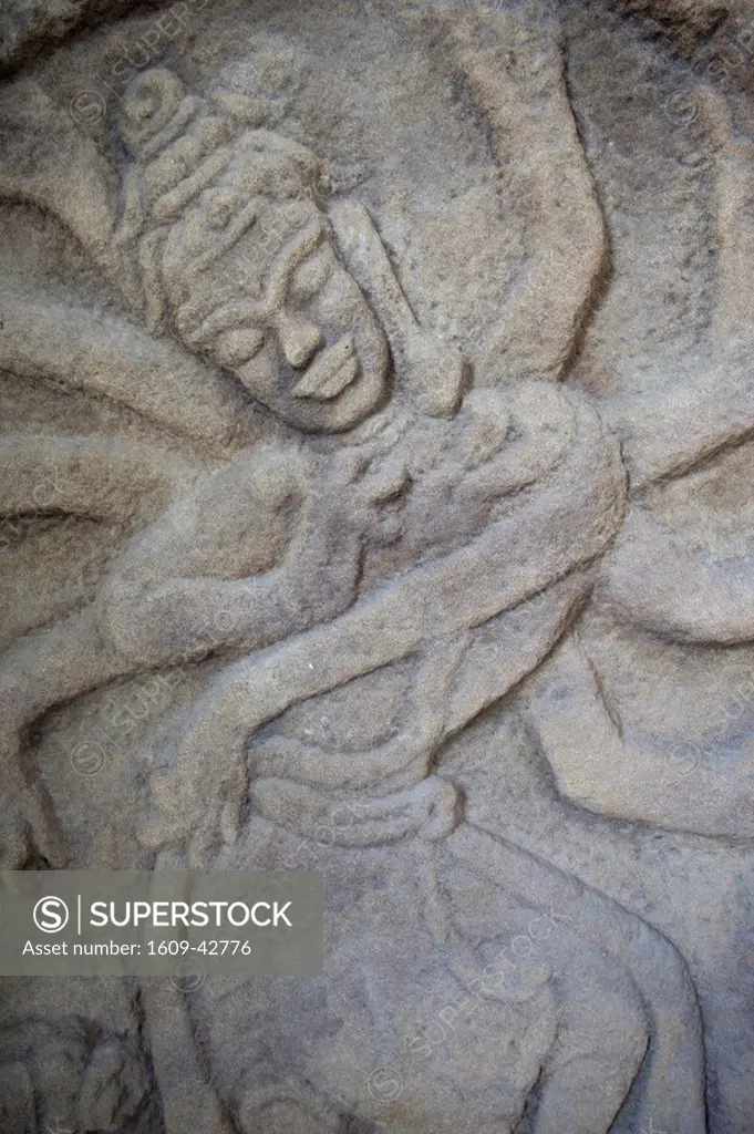 Vietnam, Danang, Museum of Cham Sculpture, Sandstone Carving of God Siva