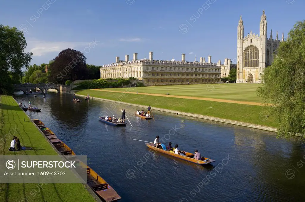 Punting on The River Cam, Kings College, Cambridge, England