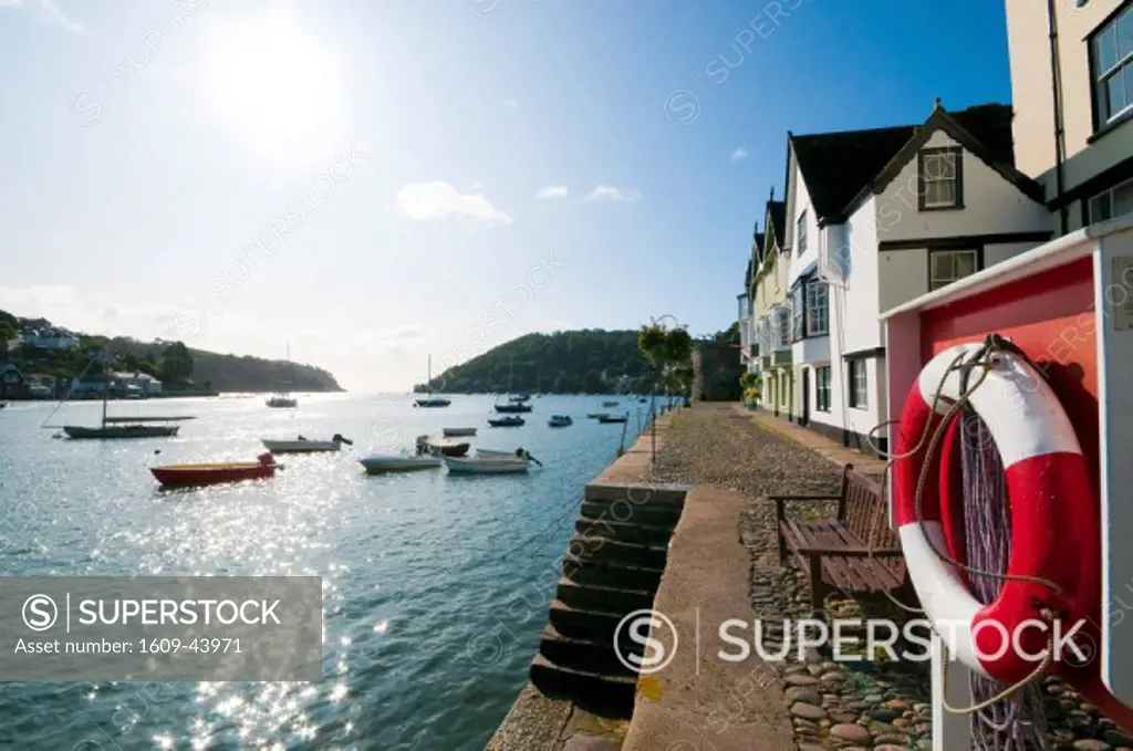 UK, Devon, Dartmouth, Bayard´s Cove and River Dart, life ring