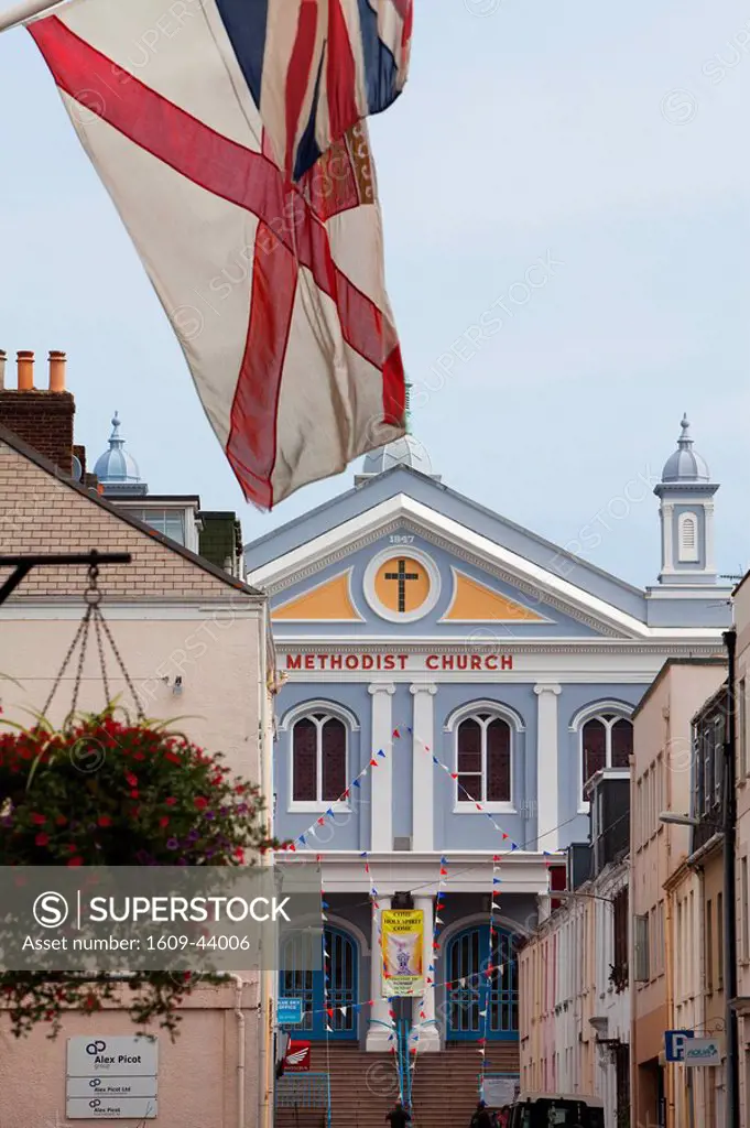 Halkett Place & Methodist Church, St Helier, Channel Islands, UK