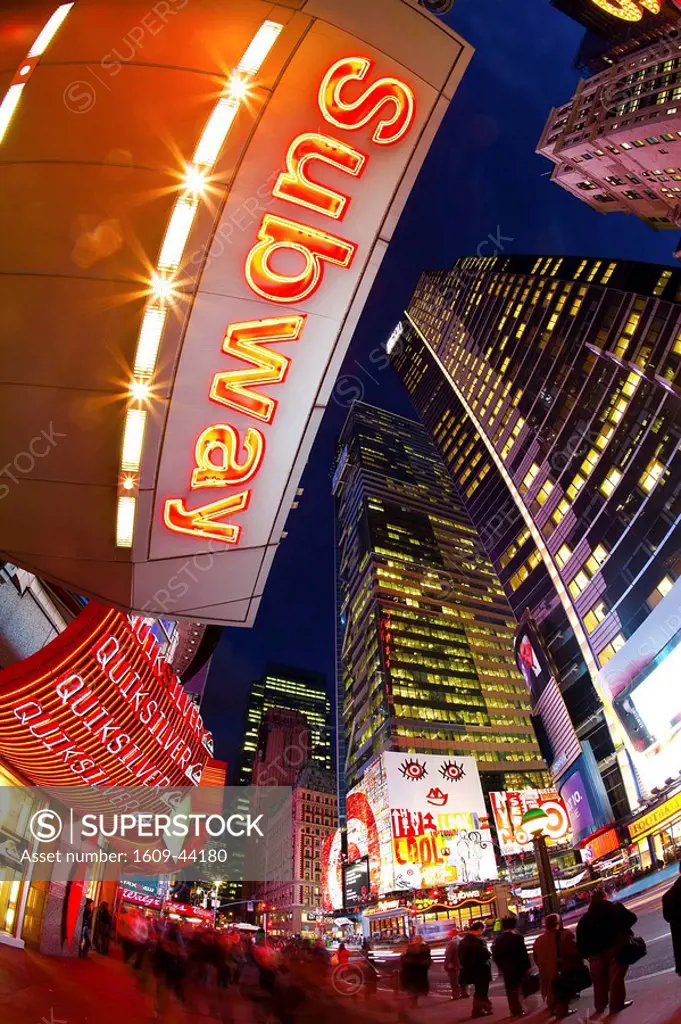 USA, New York City, Manhattan, Times Square and 42nd Street