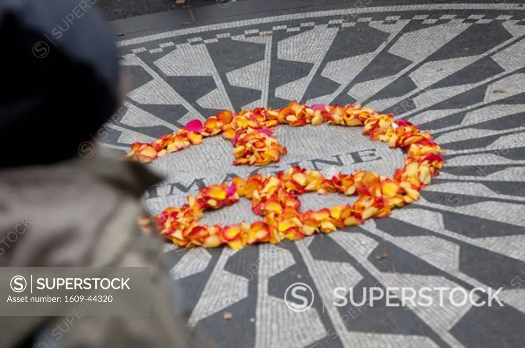 Mosaic commemorting John Lennon, Strawberry Fields, Central Park, Manhattan, New York City, USA