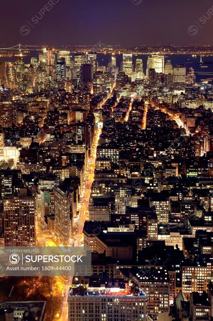 USA, New York City, Manhattan, Elevated view of Mid_town Manhattan