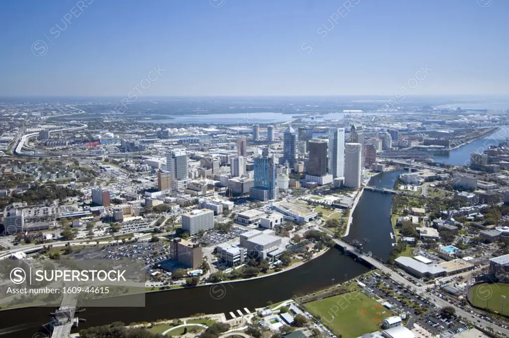 Aerial view over Tampa, Florida, USA