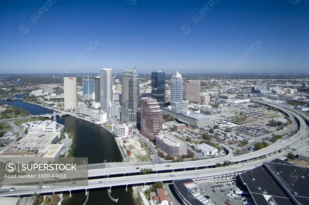 Aerial view over Tampa, Florida, USA